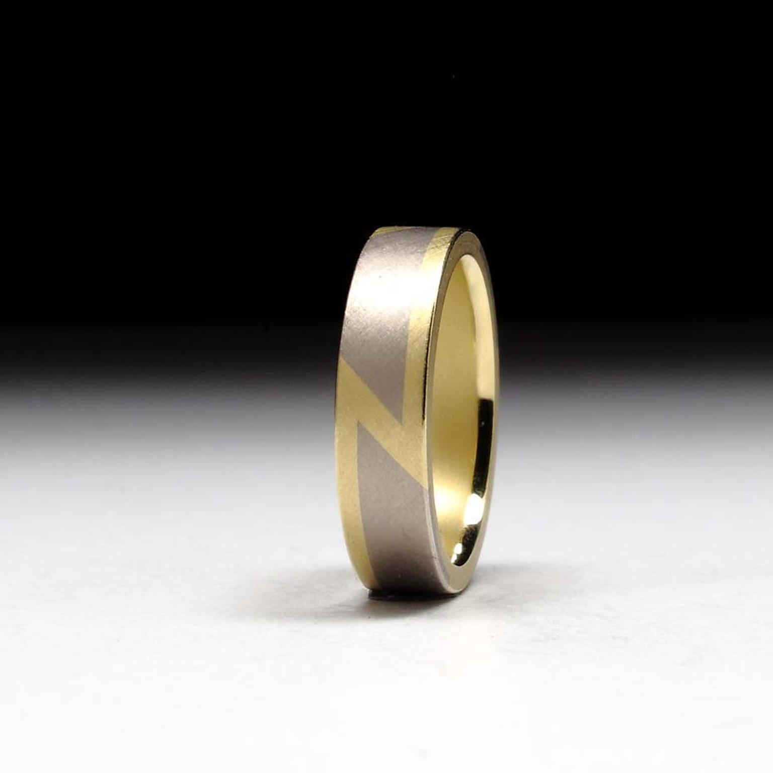 Geoffrey D. Giles yellow gold and palladium white gold ring ($2,400). Geoffrey D Giles uses only 100% reclaimed and recycled metals paired with conflict free diamonds and ethical gemstones, all sourced through renowned ethical supplier Hoover & Strong.