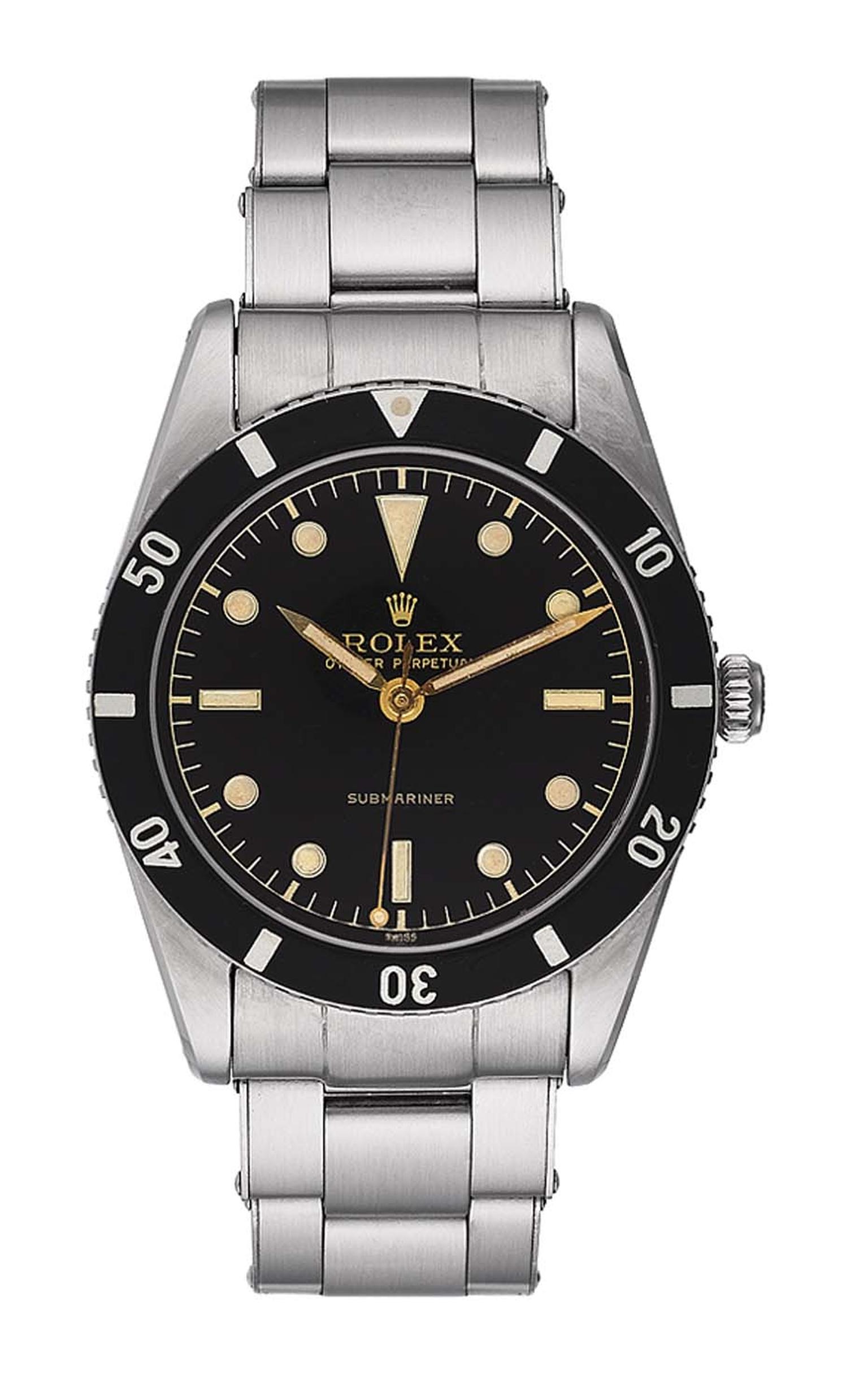 The very first Rolex Submariner dive watch, launched in 1953.