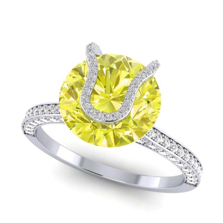 Taylor and Hart's engagement ring features a rare 2.00ct fancy yellow diamond.