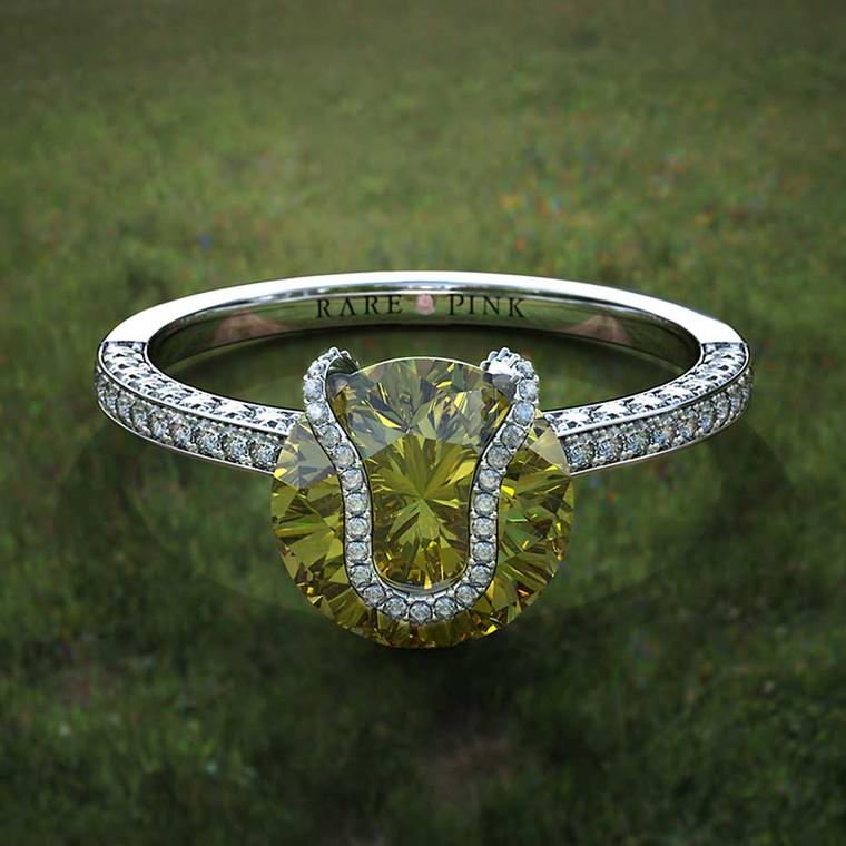 Game set and a perfect match with this striking Taylor and Hart yellow diamond engagement ring