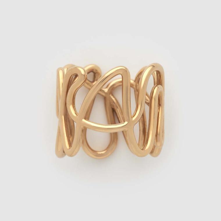 Repossi White Noise collection yellow gold ring.