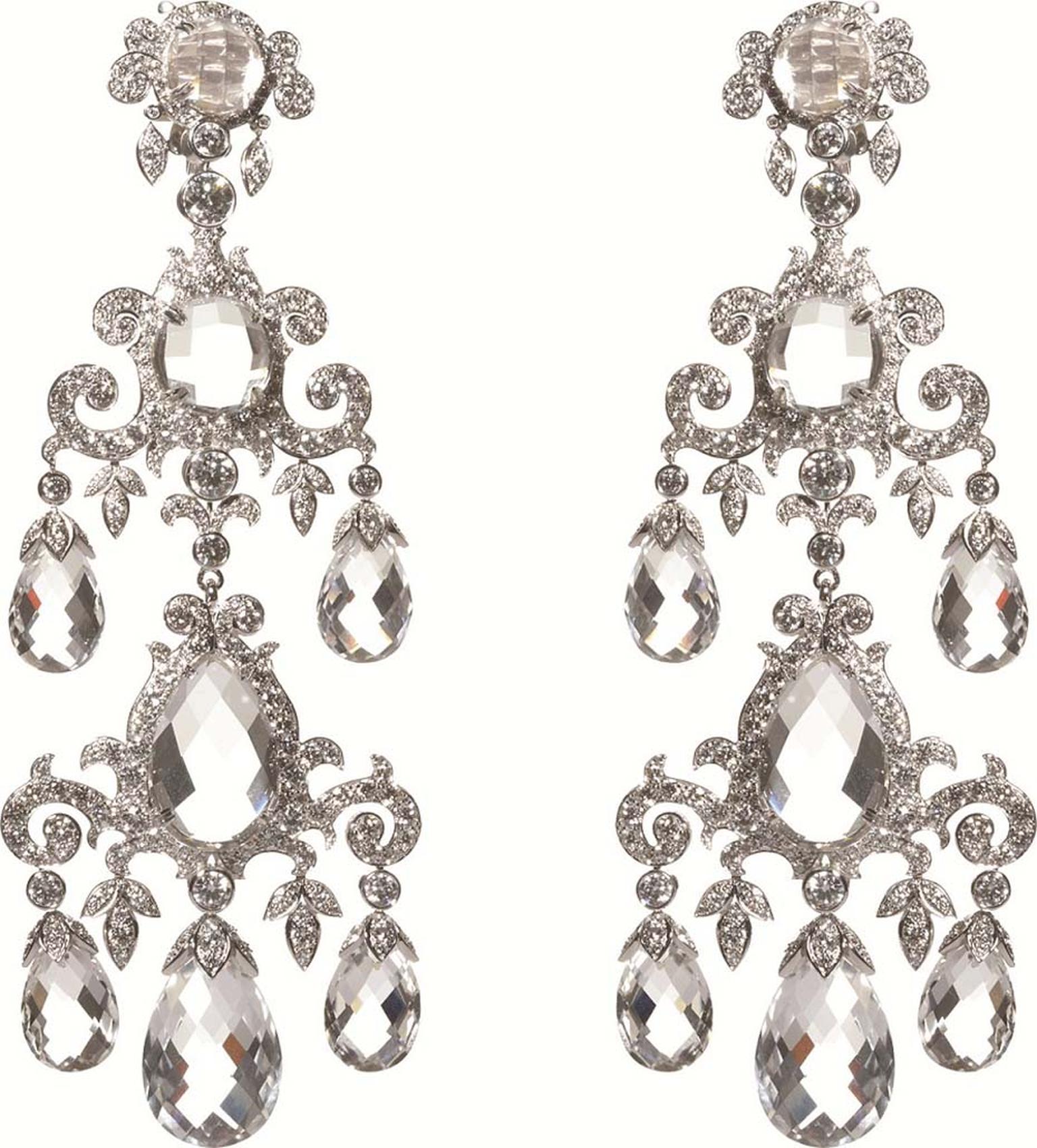 Ralph Lauren Fine Jewellery collection New Romantic rock crystal earrings as worn by Cate Blanchett during the Ralph Lauren Centre for Breast Cancer Research charity dinner.