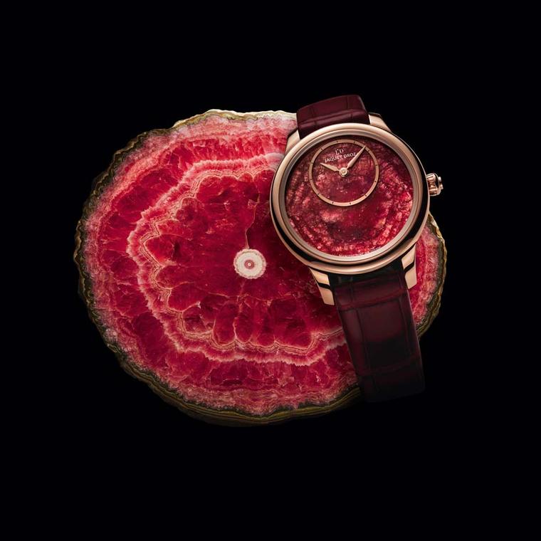 Jaquet Droz Minerals Collection Petite Heure Minute Ruby Heart watch.