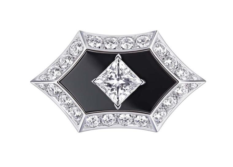 Louis Vuitton Acte V Genesis ring featuring black onyx and diamonds.