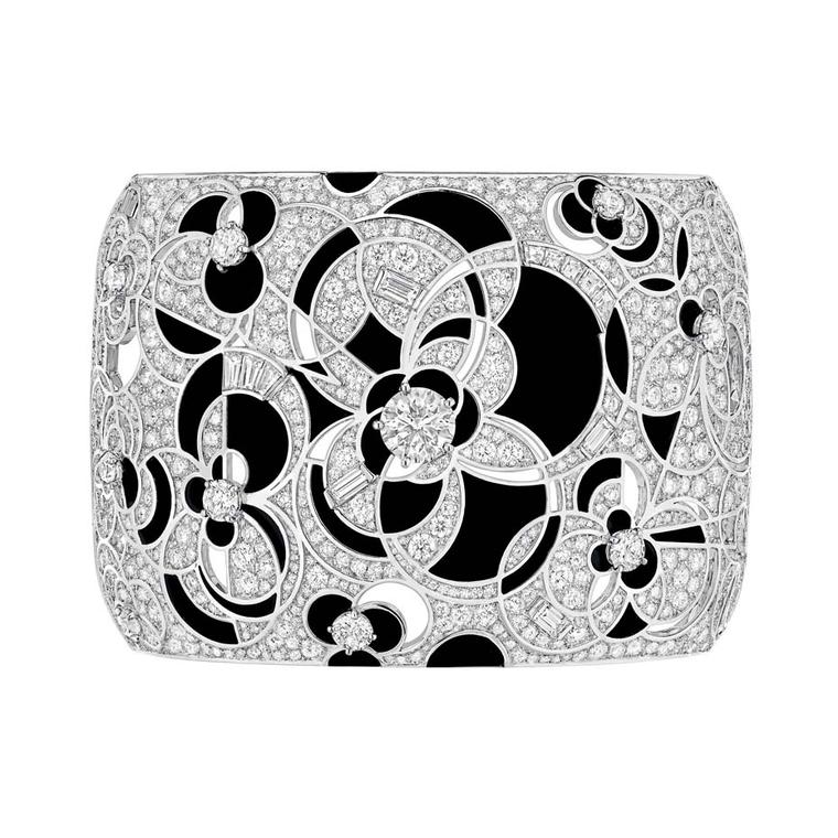 Chanel Midnight cuff featuring black onyx and diamonds.