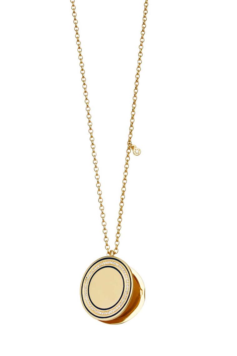 Astley Clarke Giant Midnight Cosmos locket in yellow gold with diamonds (£1,950).