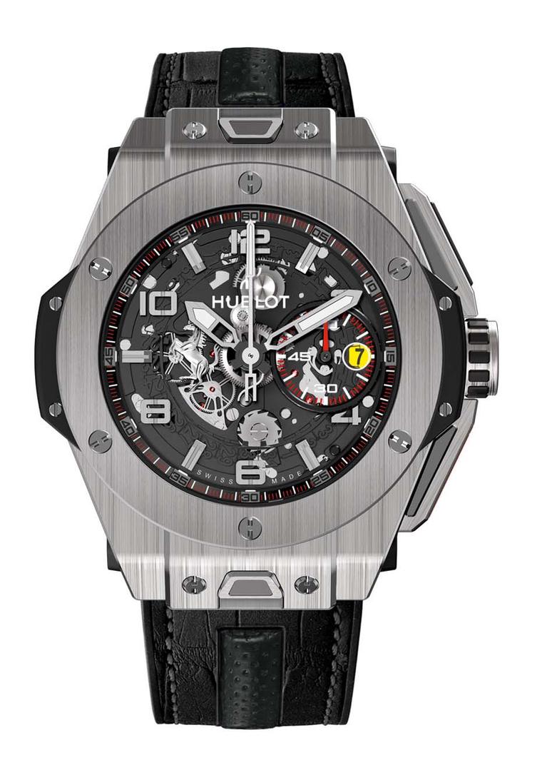Hublot's collection of Big Bang Ferrari watches feature a strap change system that is inspired by the safety belts in Ferrari sports cars.