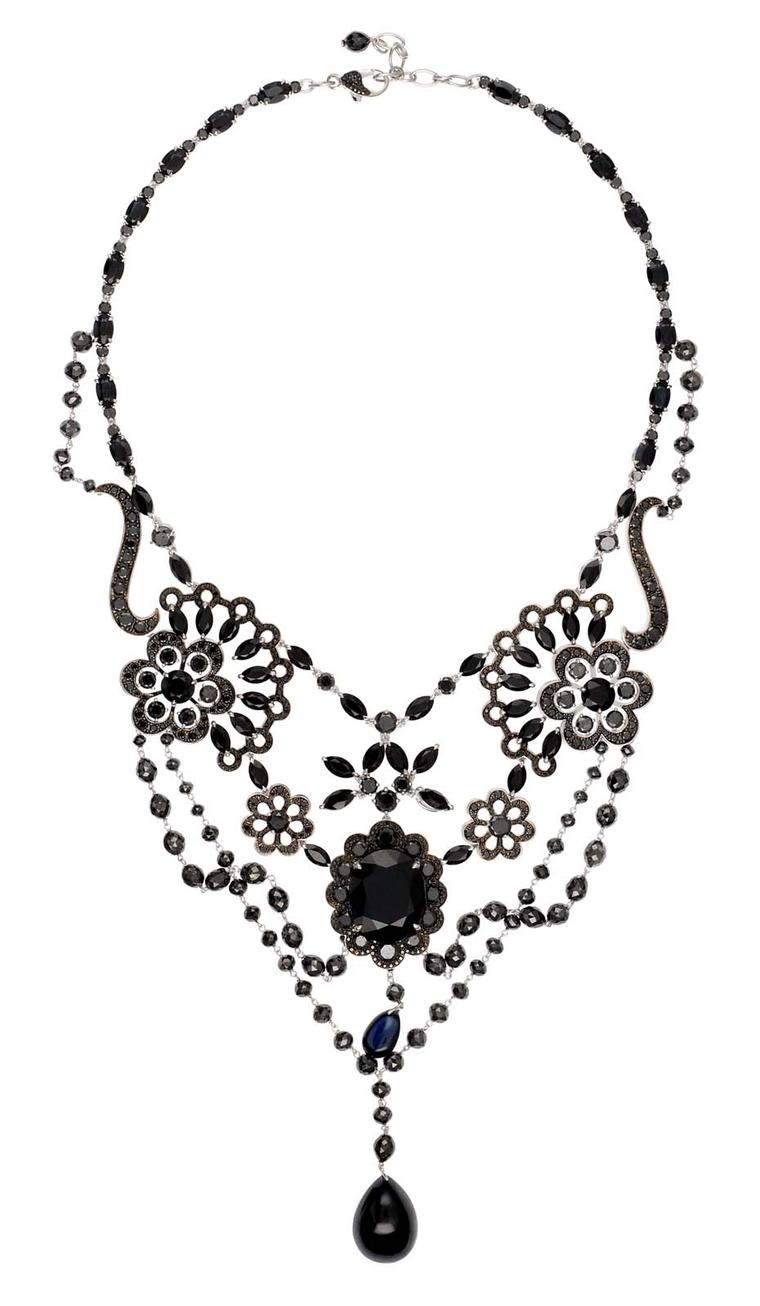 Chopard Red Carpet Collection necklace with black diamonds, sapphires and spinels set in white gold (£POA).
