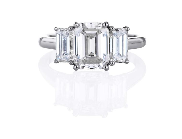 DB Classic Trio emerald-cut diamond solitaire ring