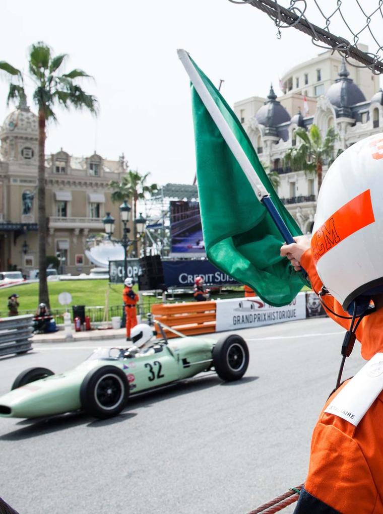 A vintage car intends to be quick off the line at the legendary Grand Prix de Monaco Historique race in Monte Carlo.