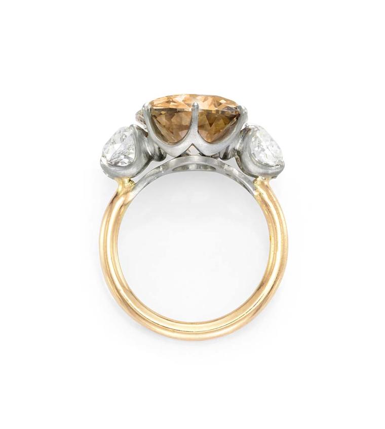 Simon Teakle 7ct orange-brown diamond ring.