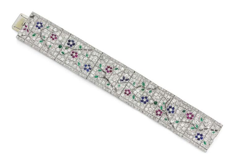 Art Deco cherry blossom bracelet by Lacloche Paris circa 1925, available at Simon Teakle.