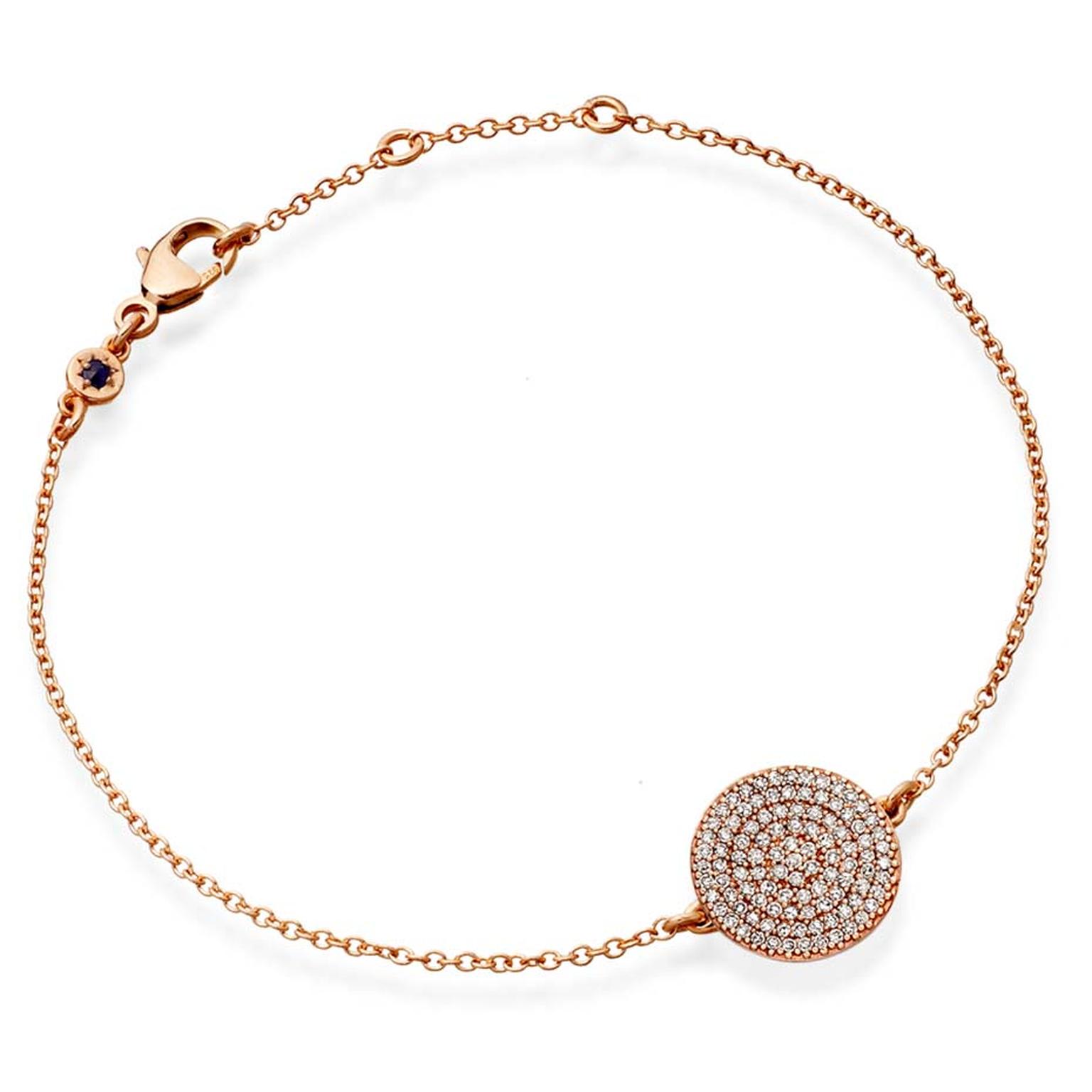 Astley Clarke Muse collection Icon bracelet in rose gold with silver grey diamonds.
