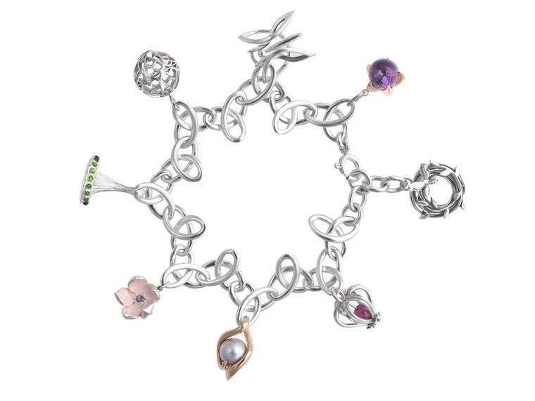 Eight charms by leading British jewellers united on one bracelet in aid of Breast Cancer Care