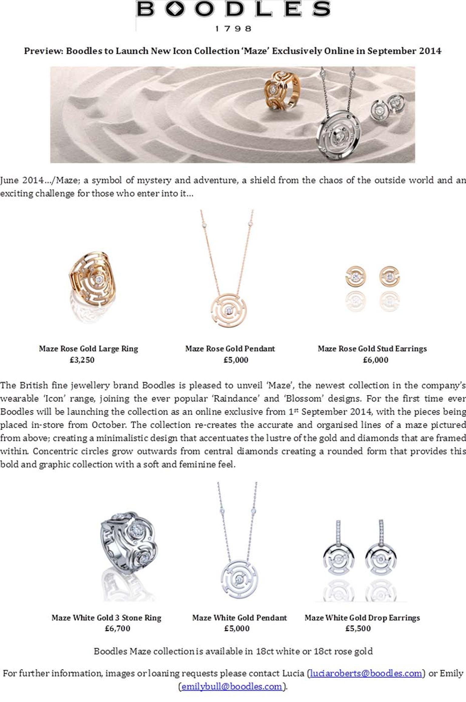 Boodles Maze collection