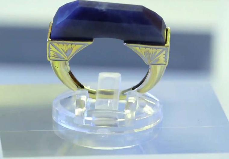 Jade Jagger Never Ending jewellery collection ring with blue sapphires. Available at 1stdibs.com.