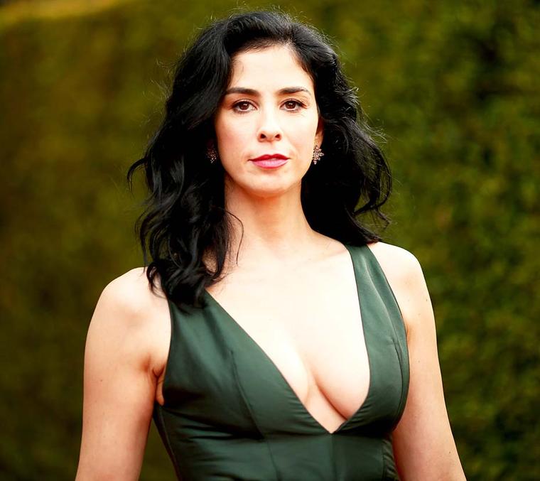 Comedian and Emmy Award winner Sarah Silverman wore a plunging Marni dress, which she complemented with Pasquale Bruni diamond earrings.