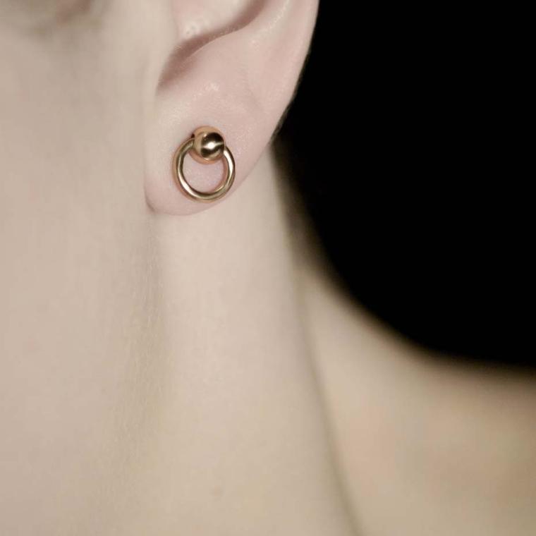 Betony Vernon Sado Chic mini gold earrings. Available exclusively from Dover Street Market.