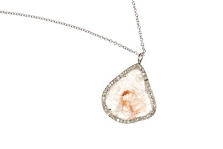 William Welstead diamond gemstone necklace surrounded by diamonds. Available exclusively from Dover Street Market.