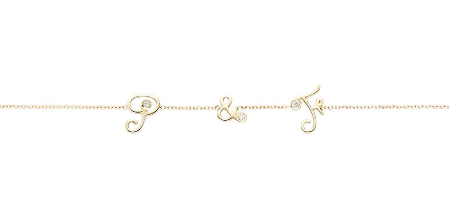 Vahina Tahi's diamond bracelet, available in white, yellow and rose gold, can be personalised with the initials of that special someone.