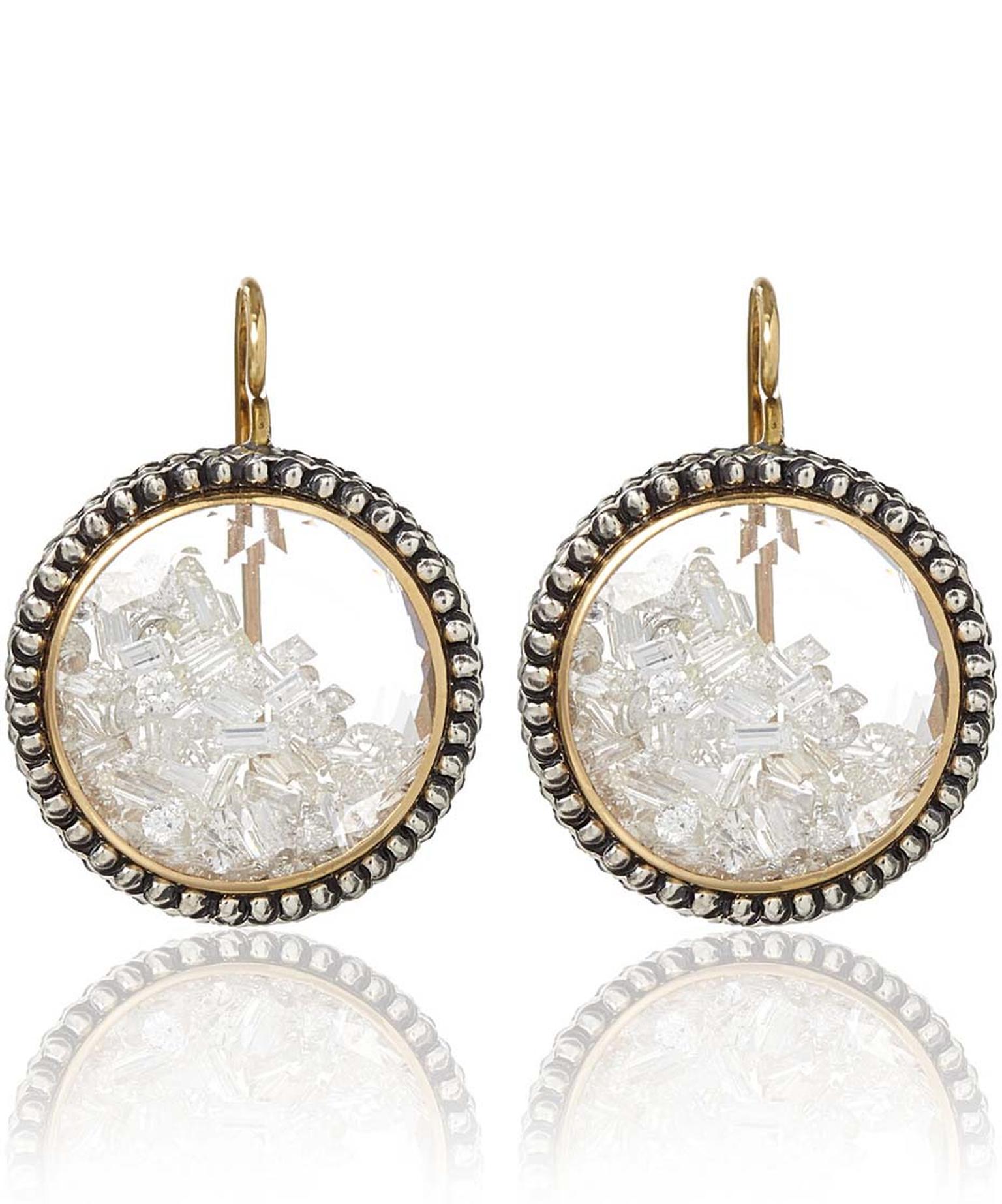 Moritz Glik Kaleidoscope collection white sapphire-encased diamond earrings (£7,005).