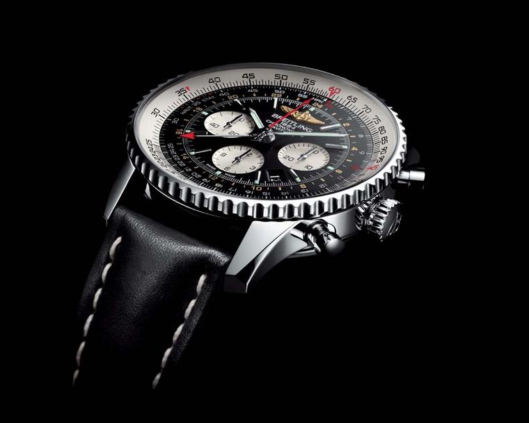 A cult object, the Breitling Navitimer GMT in steel has a dual time zone and, like all Breitling’s professional watches, is a COSC-certified chronometer.