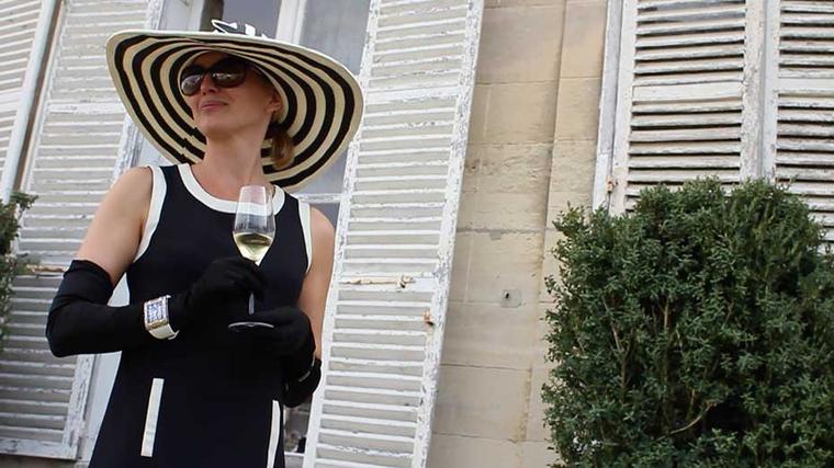 Each concept car at the Chantilly Arts & Elegance event was paired with a fashion designer, who created an outfit that was modelled alongside the automobile during the parade.