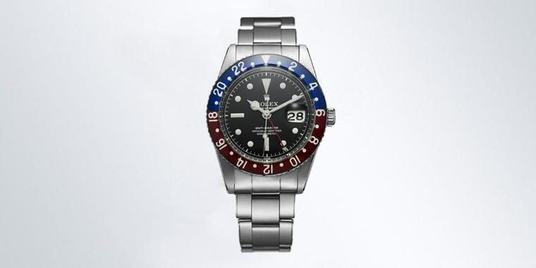 The Rolex GMT Master watch worn by Peter Sellers during his brief career as 007 in the 1967 film Casino Royale and by Goldfinger's private pilot, Pussy Galore.