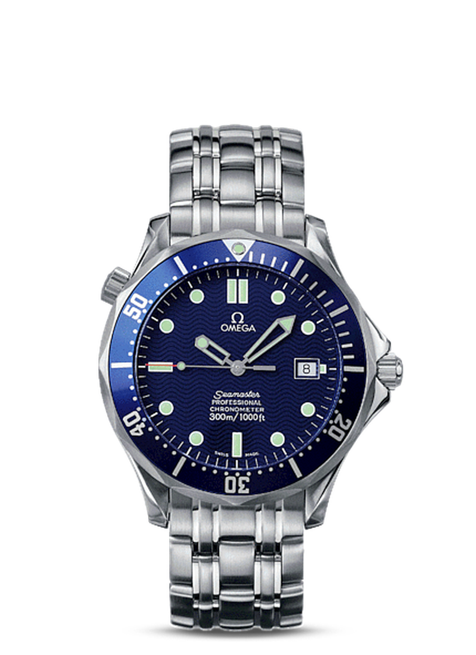 The Omega Seamaster 300m chronometer watch as seen on 007 in Tomorrow Never Dies.