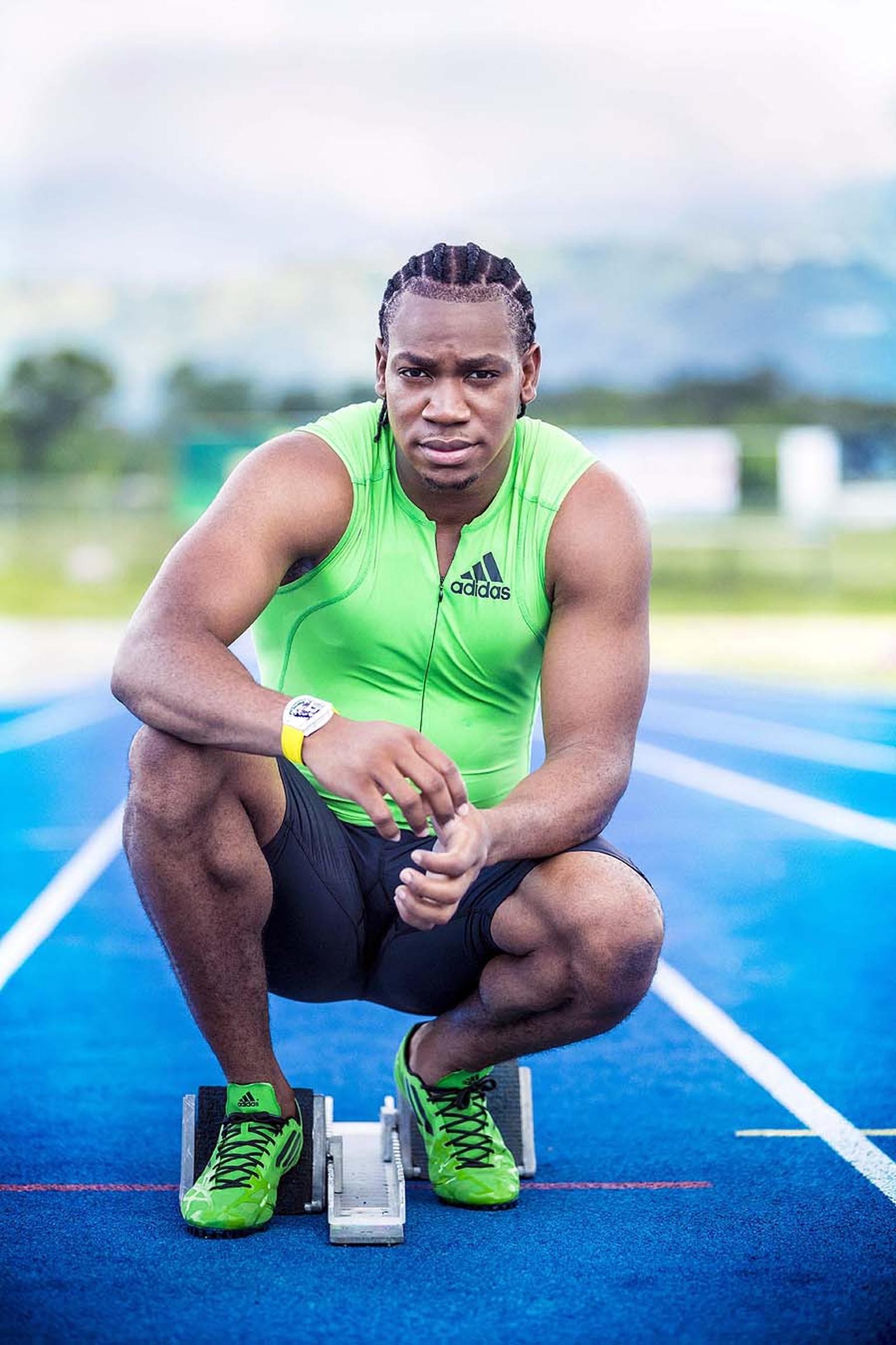 Yohan Blake wore a prototype of the RM 59-01 Tourbillon Yohan Blake watch throughout the London 2012 Olympic Games. It gained an enormous amount of media attention for its Jamaican flag colour scheme.