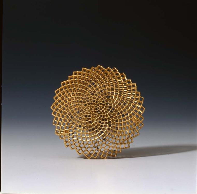 Giovanni Corvaja gold Circular brooch. Image courtesy of Adrian Sassoon, London.