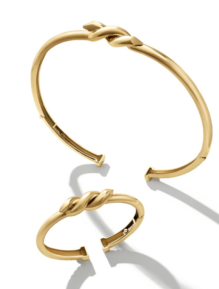 David Webb Twisted Nail gold collar and bangle, available from The Editorialist. The e-tailer also has an in-house concierge service that offers bespoke services, styling advice, and access to pre-ordering seasonal items.