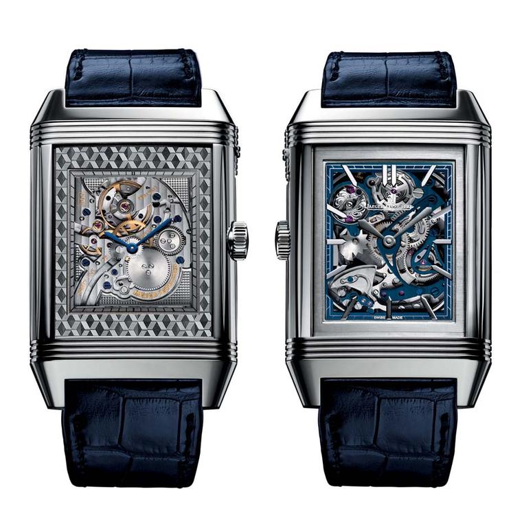 Jaeger-LeCoultre's Reverso Répétition Minutes à Rideau watch is unlike any other. Instead of depressing a pusher on the side of the case, the Reverso features a sliding white gold Venetian blind covering the watch. By sliding the curtain, the highly compl