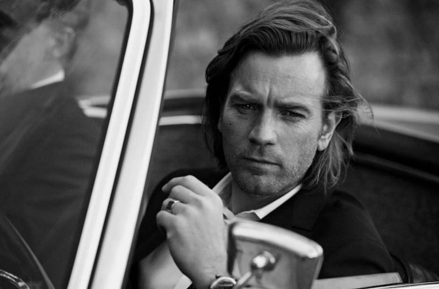 A suave Ewan McGregor on the set of the IWC Portofino Midsize shoot.