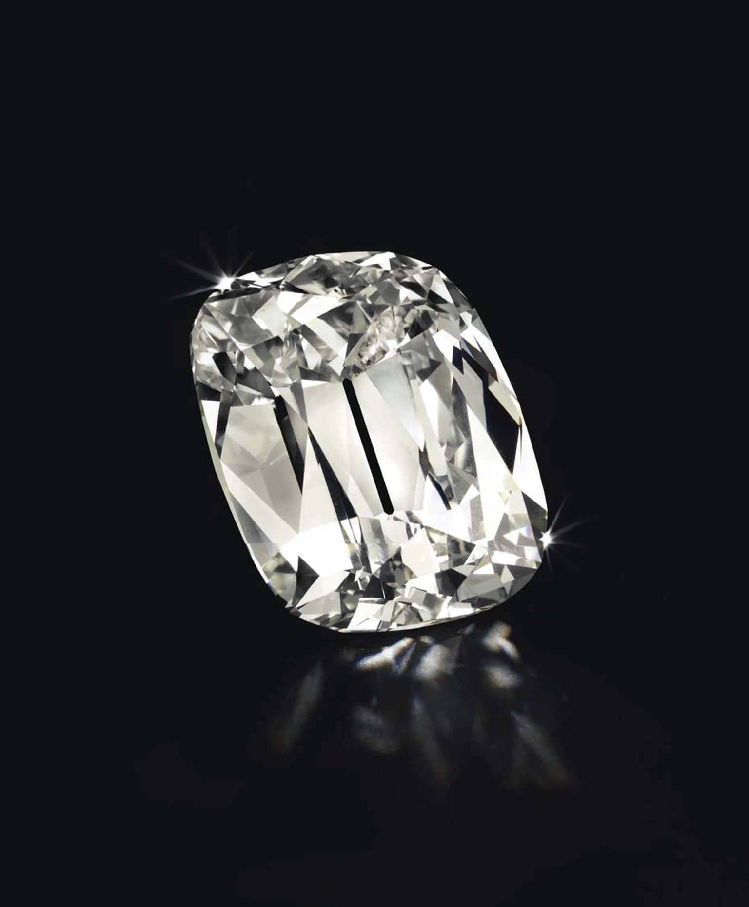 Christie's New York cushion-cut L colour VS2 diamond weighing 101.36ct sold for $4,981,000.
