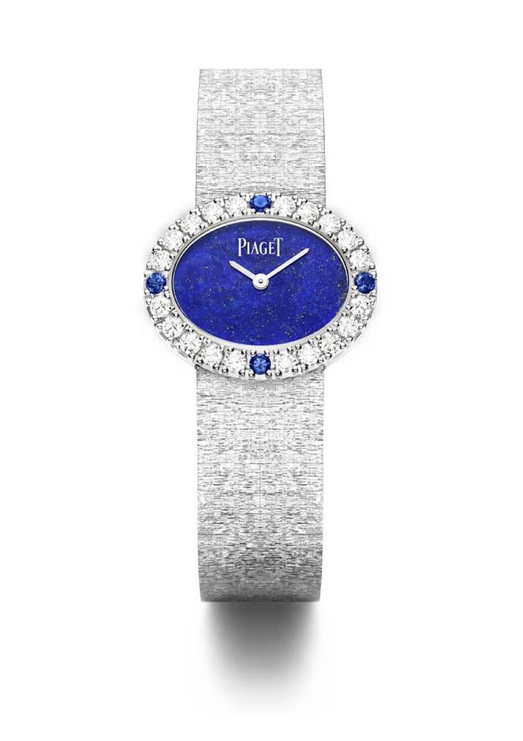 Piaget Altiplano Stone dial watch with a diamond and sapphire bezel.