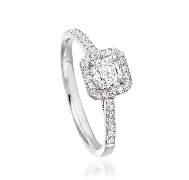 Astley Clarke Asscher cut diamond engagement ring (£4,500).