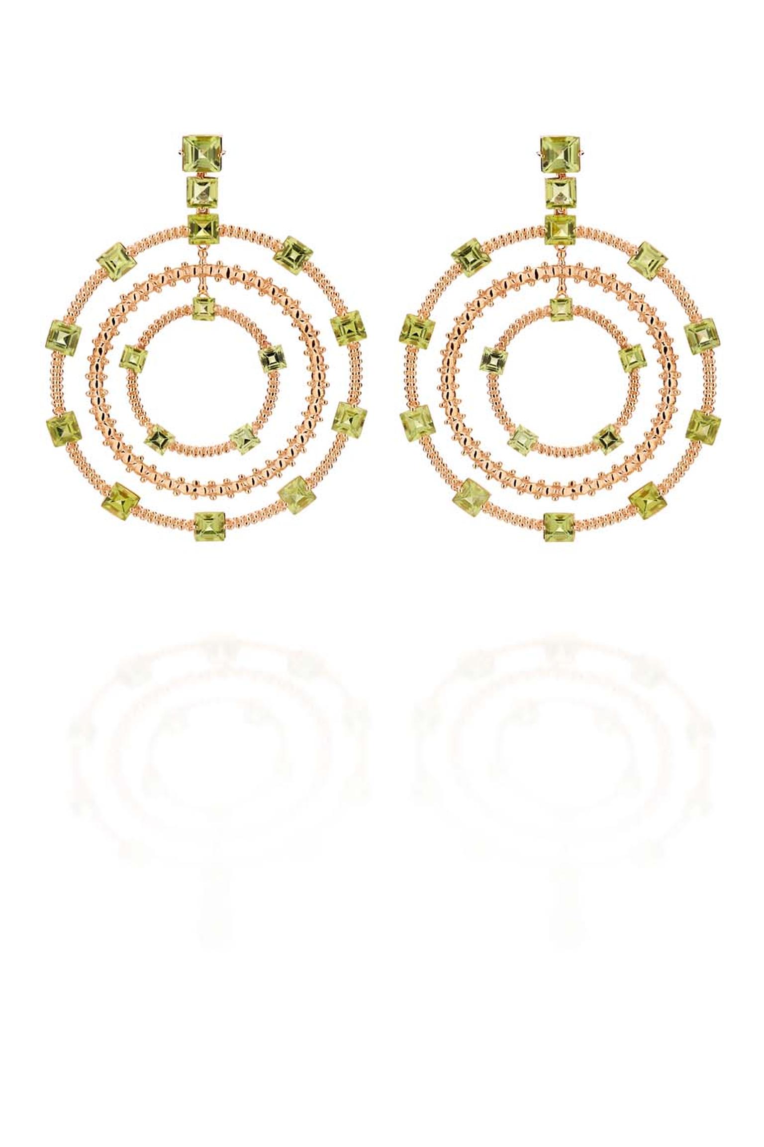 Carla Amorim rose gold Municipal earrings with peridot.