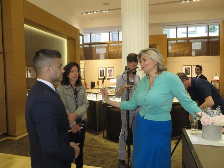 Behind the scenes of our shoot, Maria Doulton, the Jewellery Editor talks to Cartier's bridal expert Salim Rahman at Selfridges.