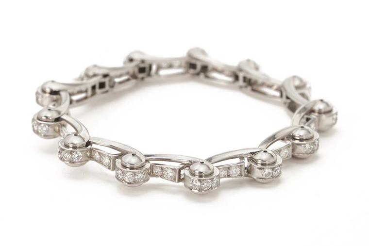 American Art Deco platinum and diamond bracelet circa 1935.