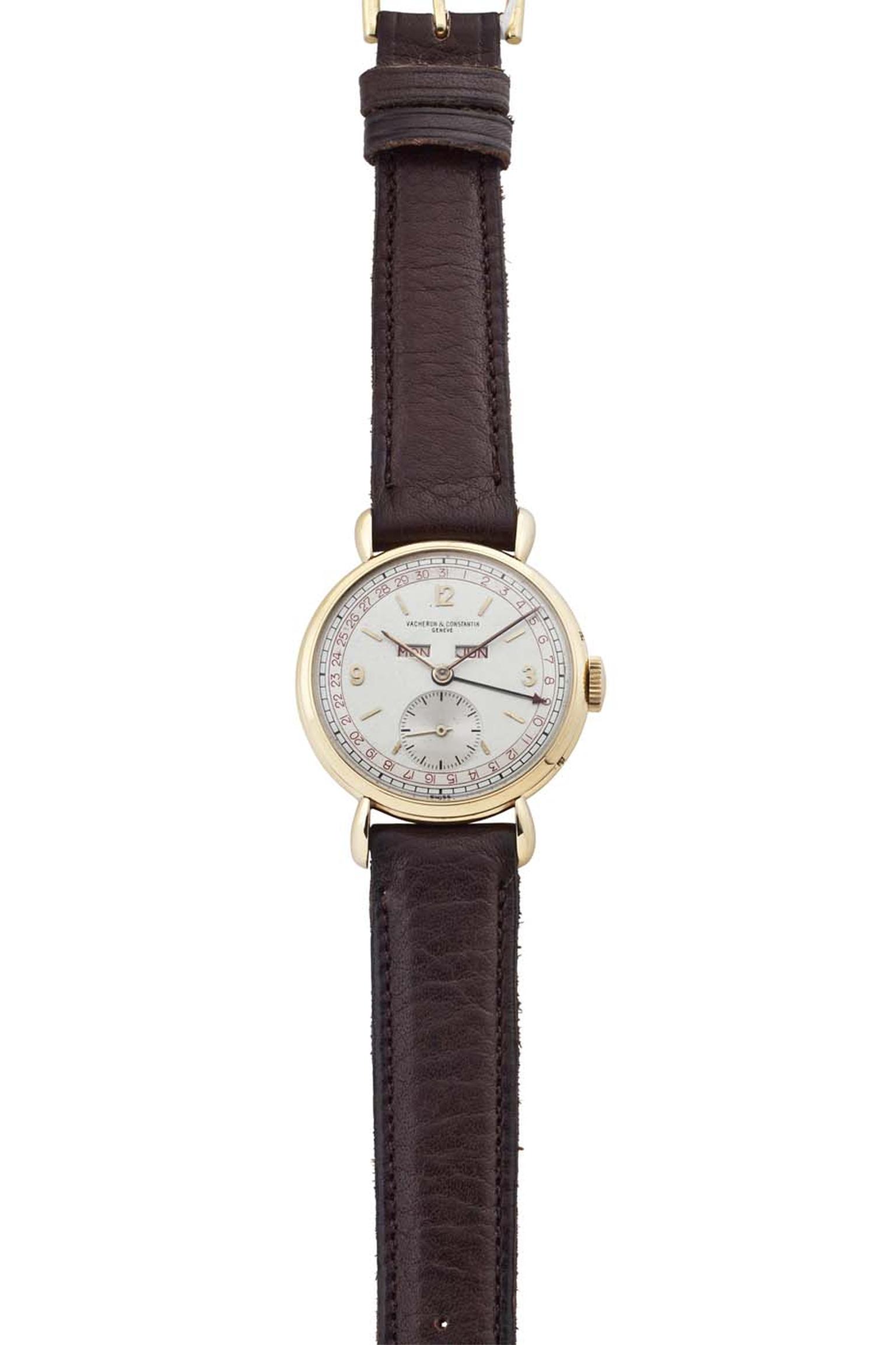 Christie's Watch Shop Vacheron Constantin yellow gold triple date wristwatch ($16,800).
