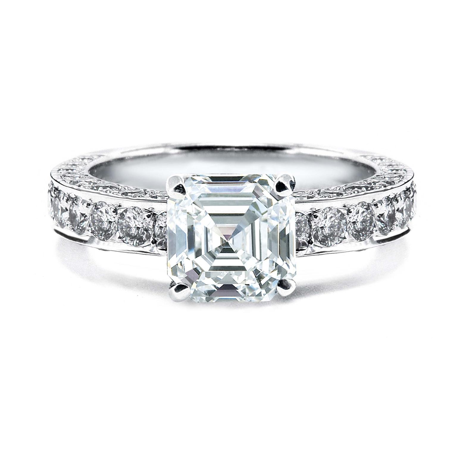 Royal Asscher diamond engagement ring.