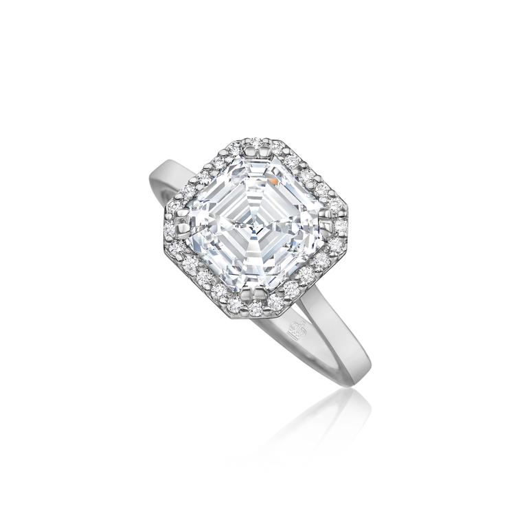 Royal Asscher diamond engagement ring.