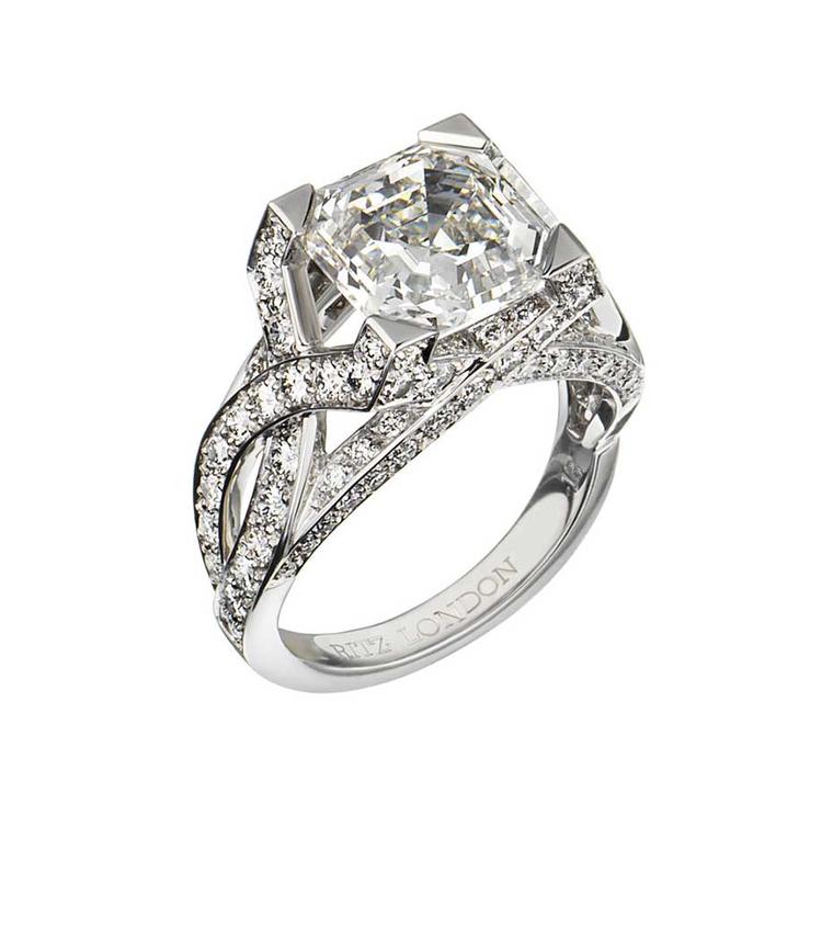 Ritz Fine Jewellery Asscher-cut diamond engagement ring.