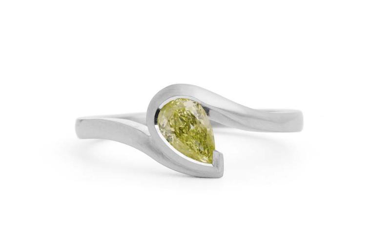 McCaul Goldsmiths Wave pear-shaped yellow diamond engagement ring (£2,800).
