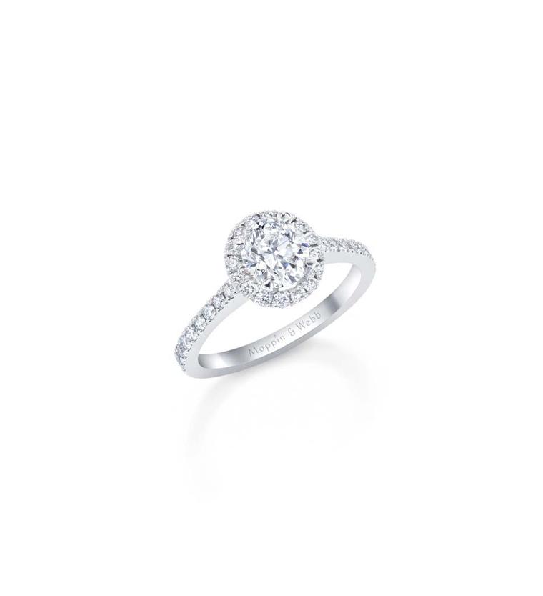 Mappin & Webb Amelia collection halo-style diamond engagement ring (£3,450).