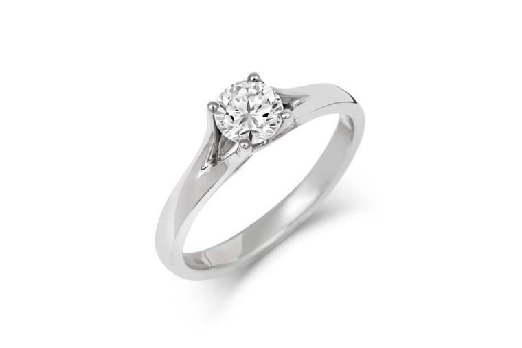 CRED split shank round brilliant-cut diamond engagement ring (£1,340).