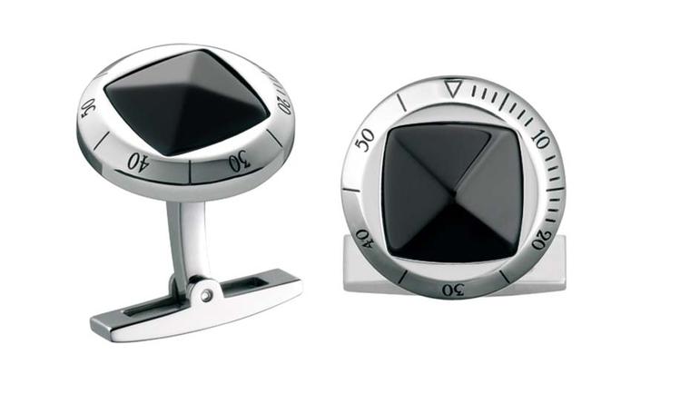 Cartier Pasha de Cartier cufflinks with sterling silver, palladium finish and onyx (£540).