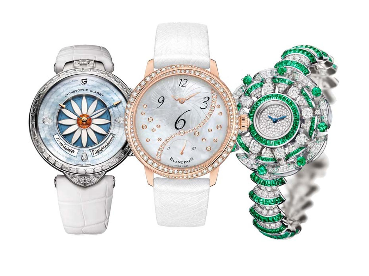 GPHG winners for women's watches included Christophe Claret’s whimsical Margot watch with its game of romantic roulette took home the Ladies’ High Mechanical prize, meanwhile Blancpain’s off-centred hour watch won the Ladies’ Watch prize and Bulgari’s opu