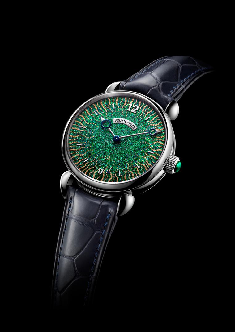 Independent watchmaker Kari Voutilainen took home a well-deserved prize for the Hisui watch which won the Artistic Crafts category with its beautifully lacquered dial and bridges.